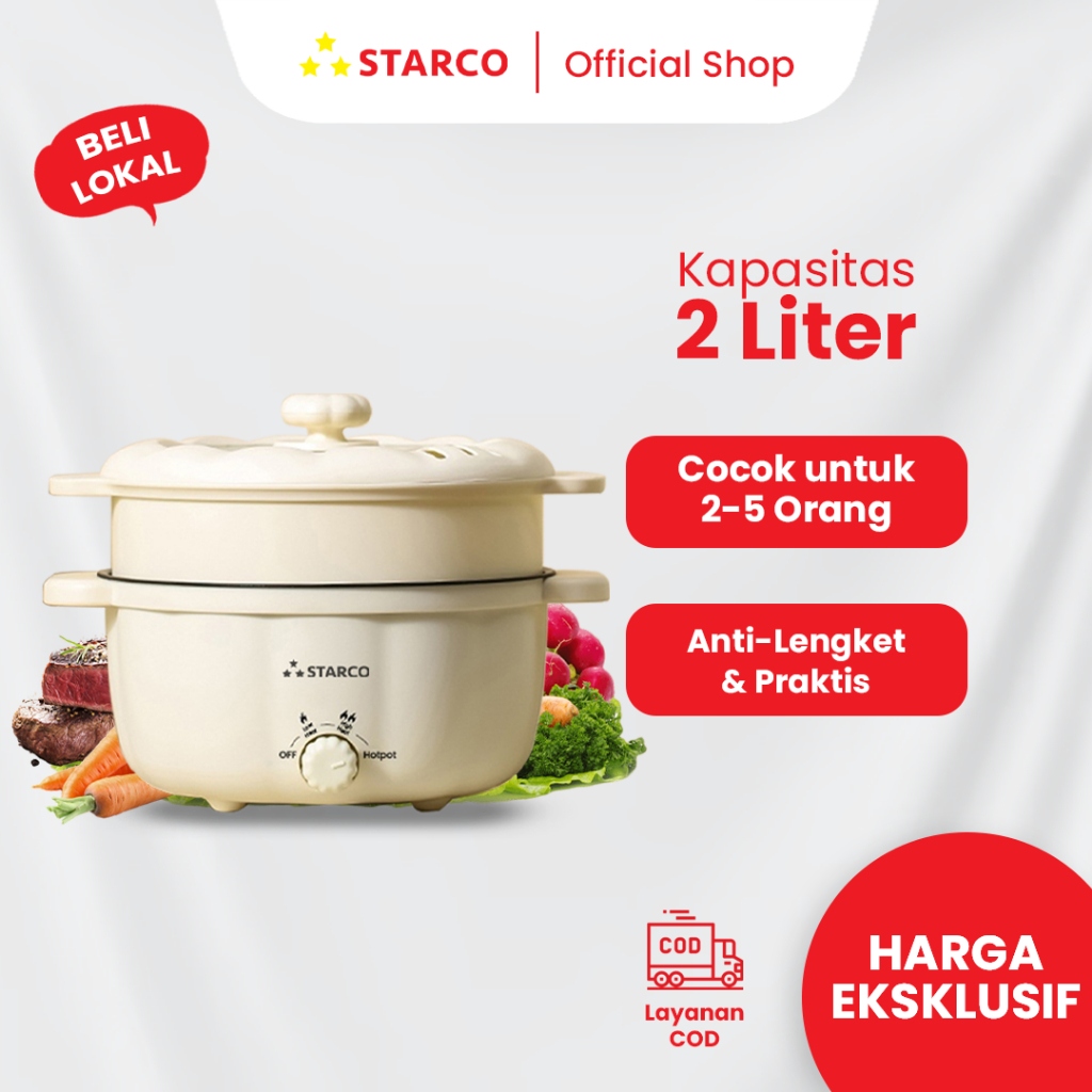 Jual Starco Panci Listrik Serbaguna Multifungsi 2l Fry Pan Electric Pan