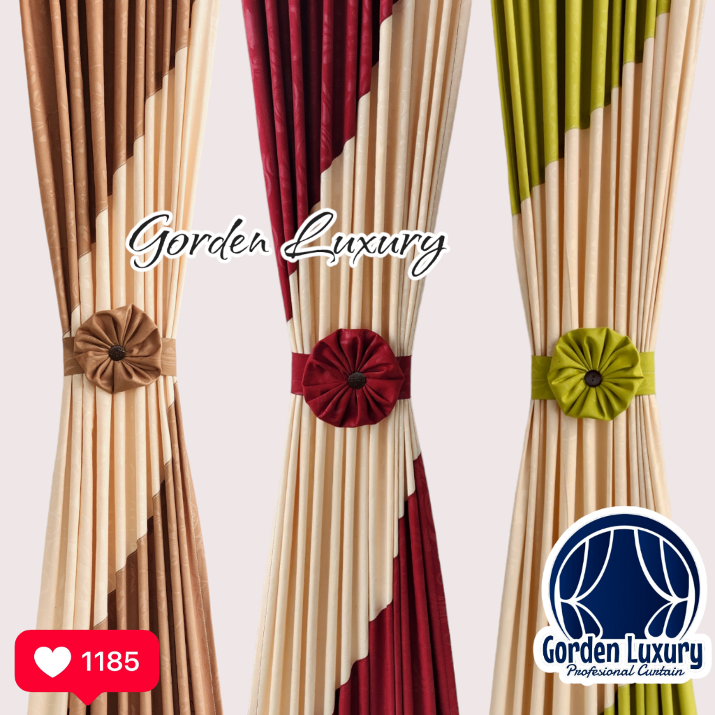 Gorden Kupu Kupu Kombinasi Mewah Bahan Katun Lembut