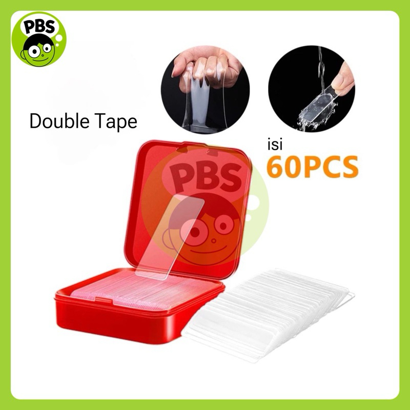 Jual Pbs Sticker Double Tape Isi 60 Pcs Lem Perekat 2 Sisi