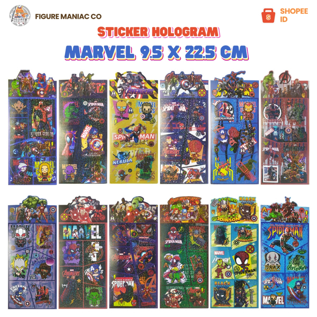 Jual Figure Maniac - Sticker Marvel Perlembar Mix Karakter Sticker Pack ...