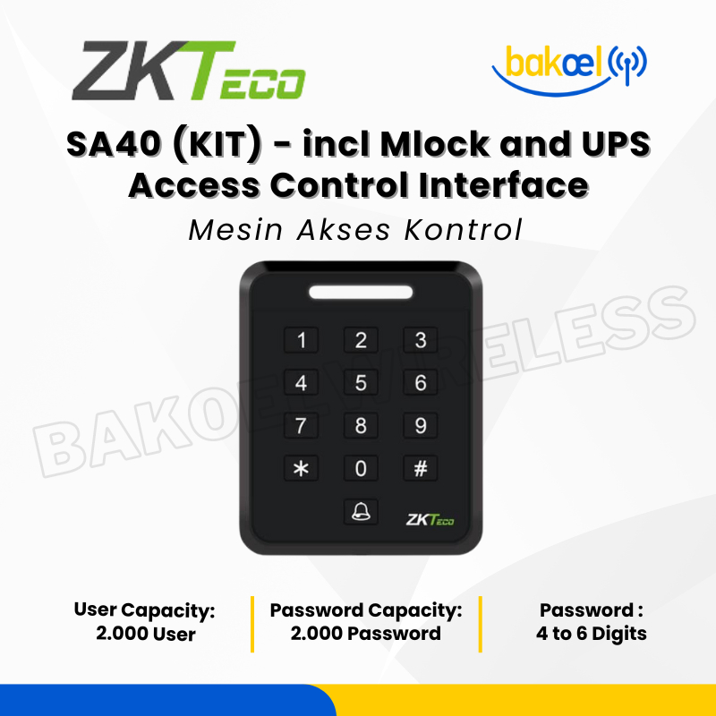 Jual Zkteco Mesin Kontrol Akses SA40 KIT With Mlock And UPS | Shopee ...