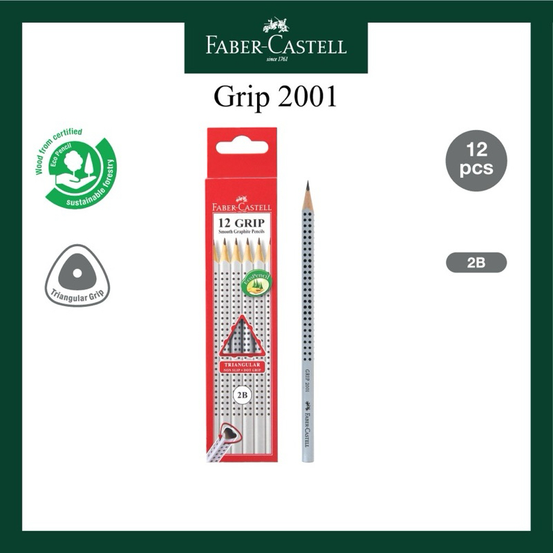 Jual Pensil 2B GRIP Faber Castell 317002M Smooth Graphite ( SATUAN ...