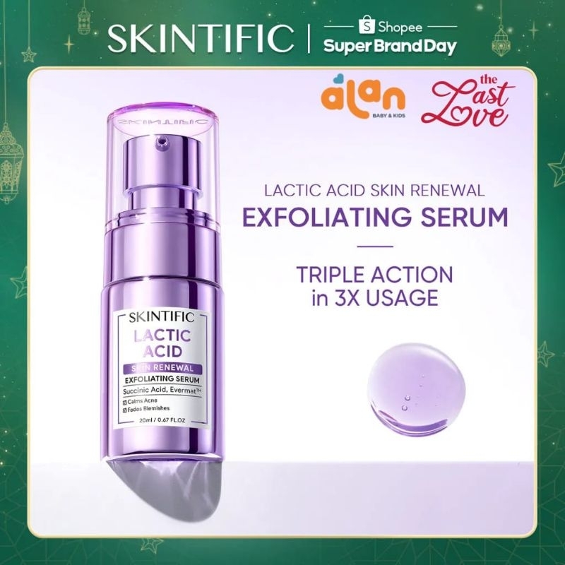 Jual Skintific Lactic Acid Skin Renewal Exfoliating Serum 20ml Shopee