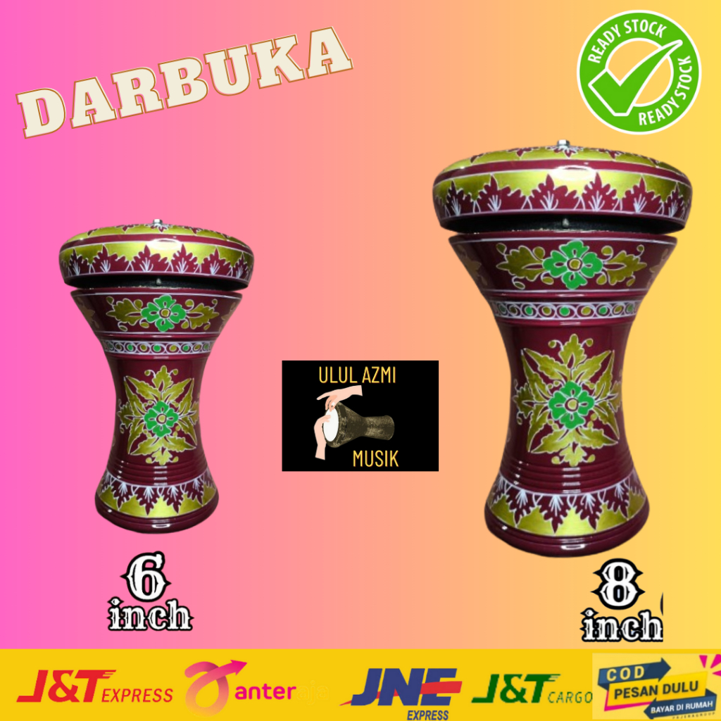 Jual DUMBUK BATU 8 INCH MOTIF BATIK HITAM SILVER MIKA POWER BEAT ...