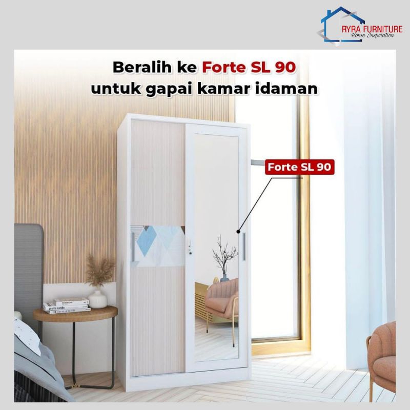 Jual ACTIV - FORTE SL 90 - LEMARI PAKAIAN BESI 2 PINTU SLIDING/LEMARI ...