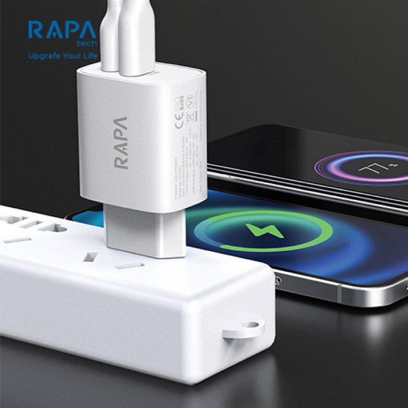 Jual RAPA-TECH ORIGINAL 20W POWER ADAPTER DUAL PORT USB A & USB C ...