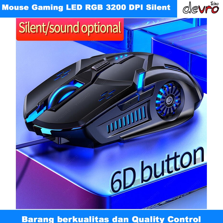 Jual HARGA BERSAHABAT Mouse Gaming LED RGB 32 DPI Normal Click Wired ...