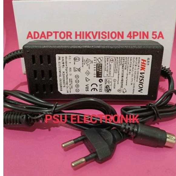 Jual Adaptor Hikvision 12V 5A 4 pin DVR Adaptor NVR CCTV Adaptor ...