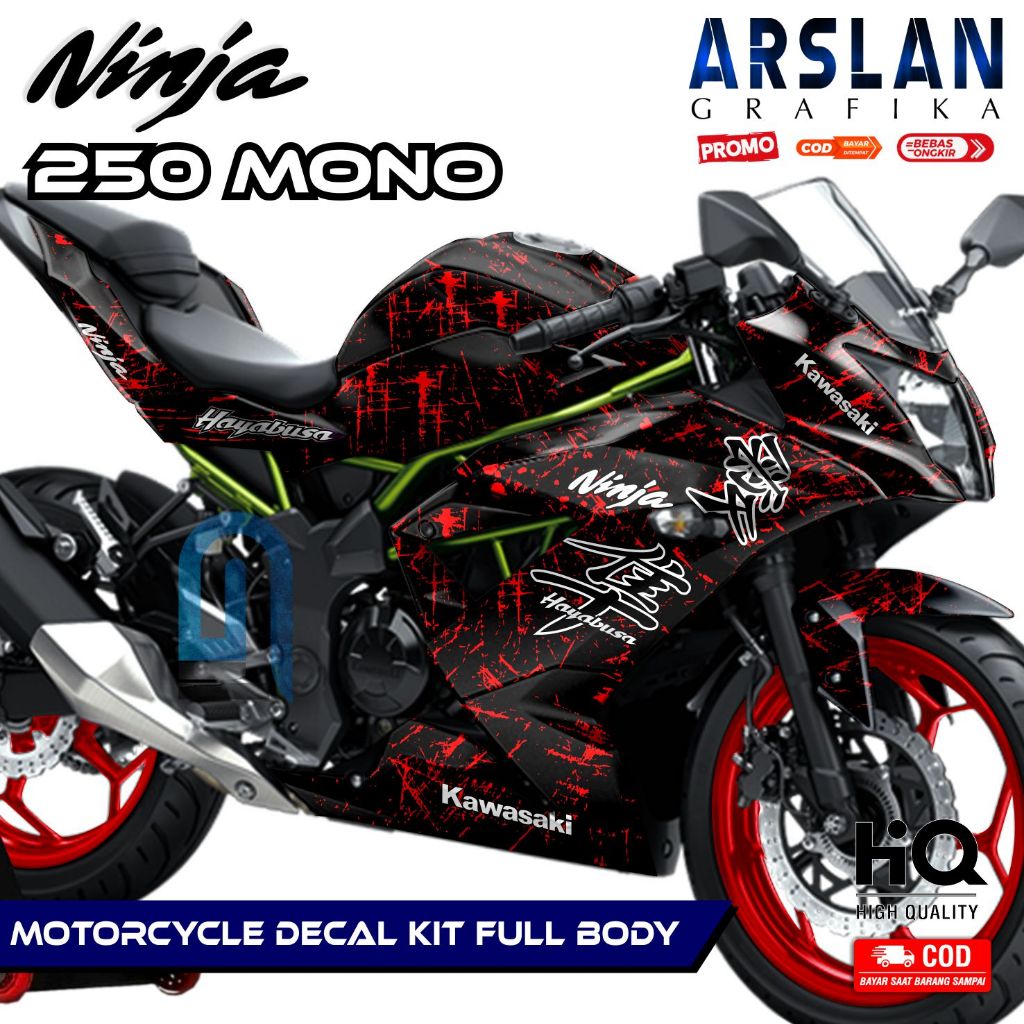 Jual 【COD】Decal Ninja 250 Mono Full Body - Stiker Kawasaki Ninja 250RR ...
