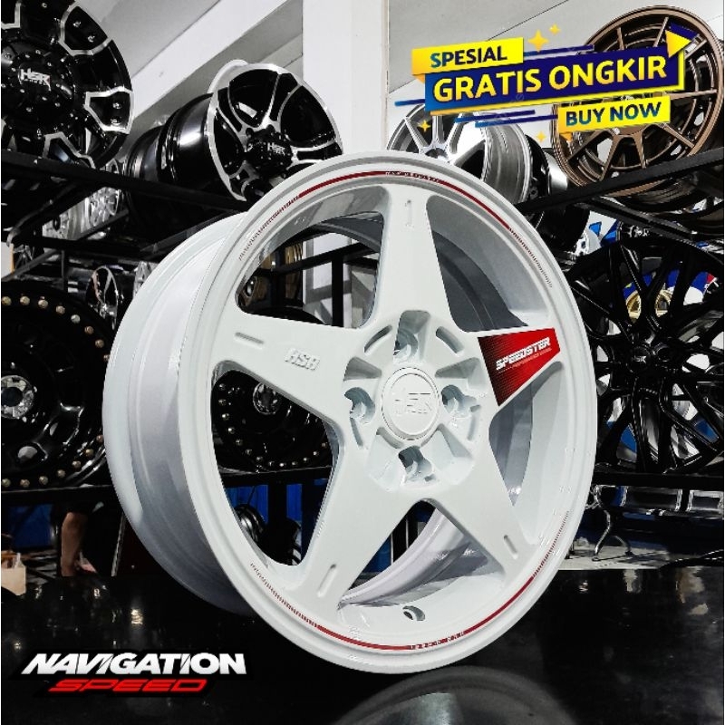 Jual Velg Racing Palang 5 Hsr Speedster Ring 15 White Buat Jazz, Yaris ...