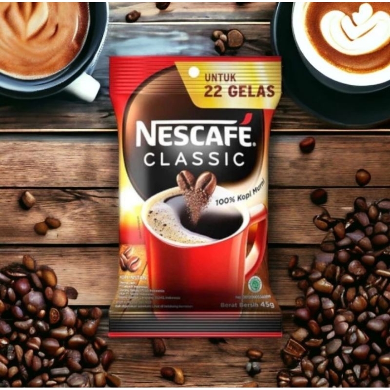 Jual Original Nescafe Classic 45gr Kopi Bubuk Instant Tanpa Gula And Ampas Shopee Indonesia 4908