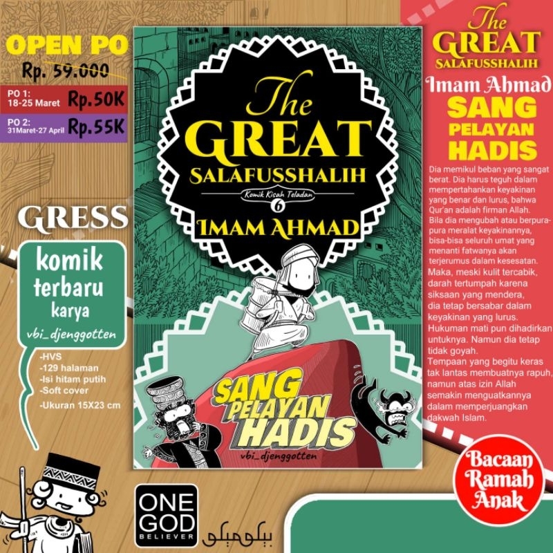 Jual PRE Order Komik The Great Salafusshalih Imam Ahmad, Sang Pelayan ...