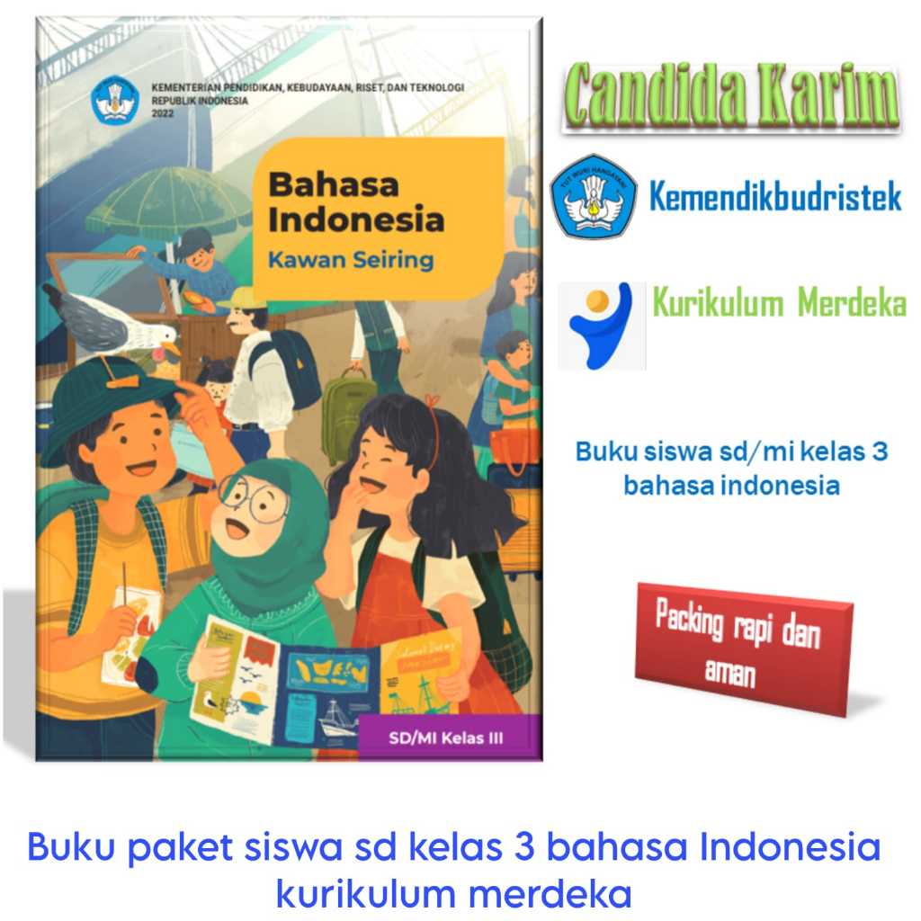 Jual Buku paket siswa sd kelas 3 bahasa Indonesia kurikulum merdeka ...