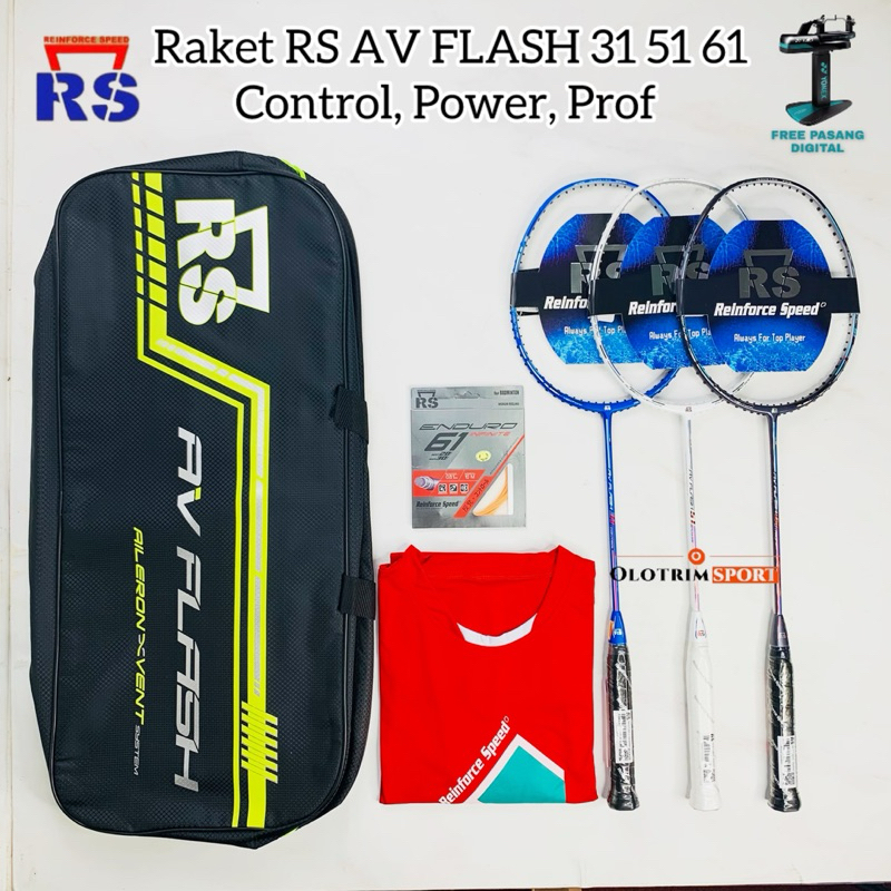 Jual Raket Badminton RS AV FLASH 62 61 52 51 32 31 Control Power Prof ...
