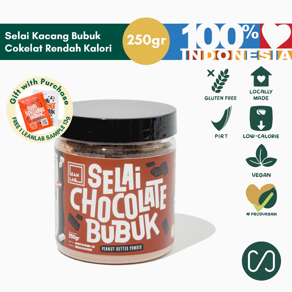 Jual Lean Lab 1/3PB Chocolate 250gr Selai Kacang Coklat Premium ...