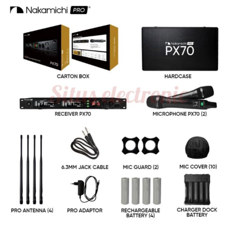 Jual Nakamichi PX70 Pro Profesional Wireless Microphone System PX 70 ...