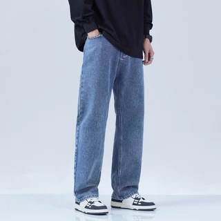 VCRL - Celana Jeans Panjang Pria Korean Stlye Straight Loose Pants Pria Outfit Skena