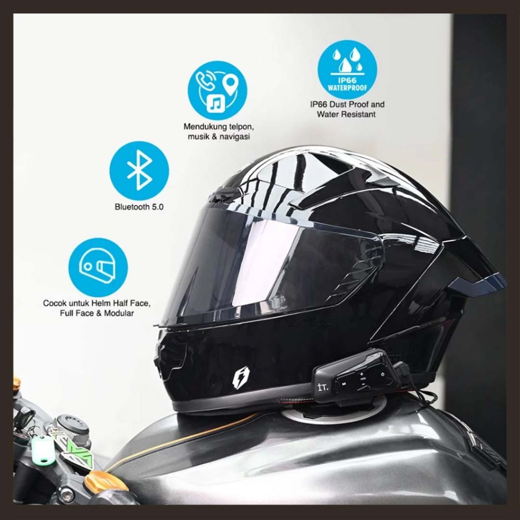 Jual Intercom IT R10 Mesh Bluetooth Helm | Shopee Indonesia