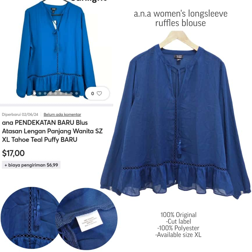 Chemisier Rayé Gris A.n.a Pour Femme Taille M, En Rayon, Manches Longues - Occasion Très Bon état