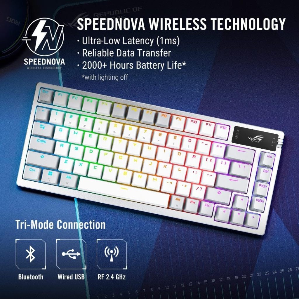 Jual ASUS ROG AZOTH MOONLIGHT WHITE NX SNOW WIRELESS MECHANICAL GAMING ...
