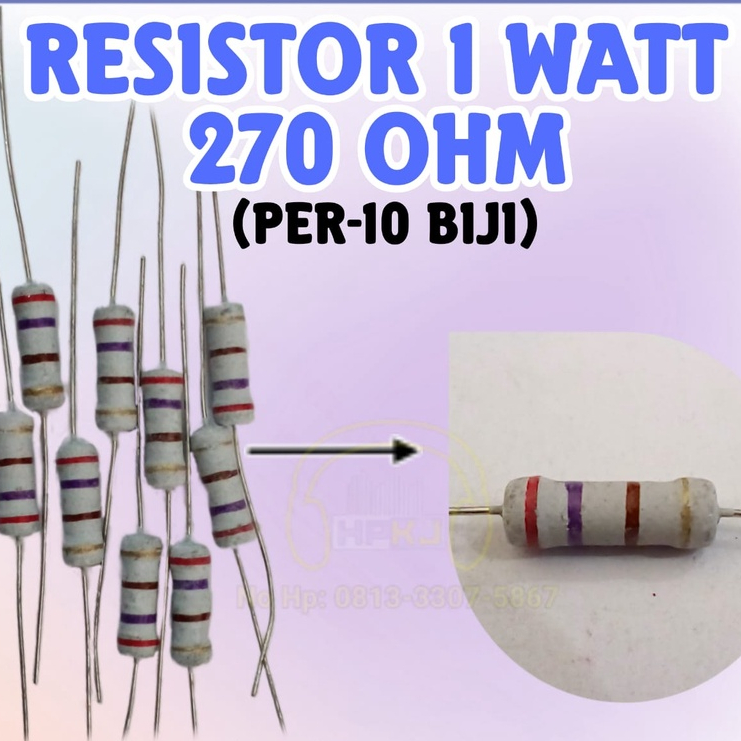 Jual ( 40PCS ) RESISTOR 1 WATT 270 OHM 1watt 270ohm R 1 watt 270 ohm ...
