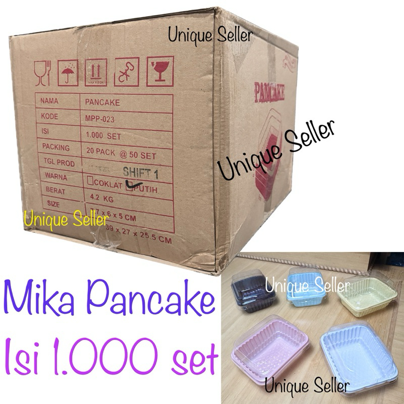 Jual Dus Mika Pancake Durian Mini Isi Pcs Coklat Pink Putih Biru Ivory Tray Mika