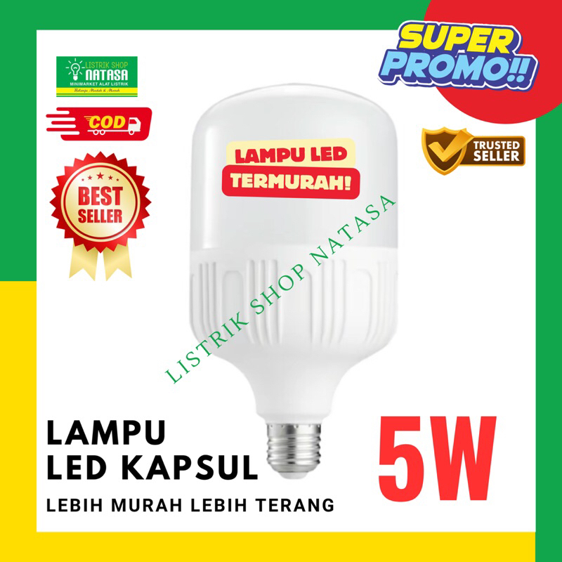 Jual Lampu Led Kapsul Tabung W Watt Cahaya Putih Emergency Neon Bohlam Rumah Kamar Tidur Strip