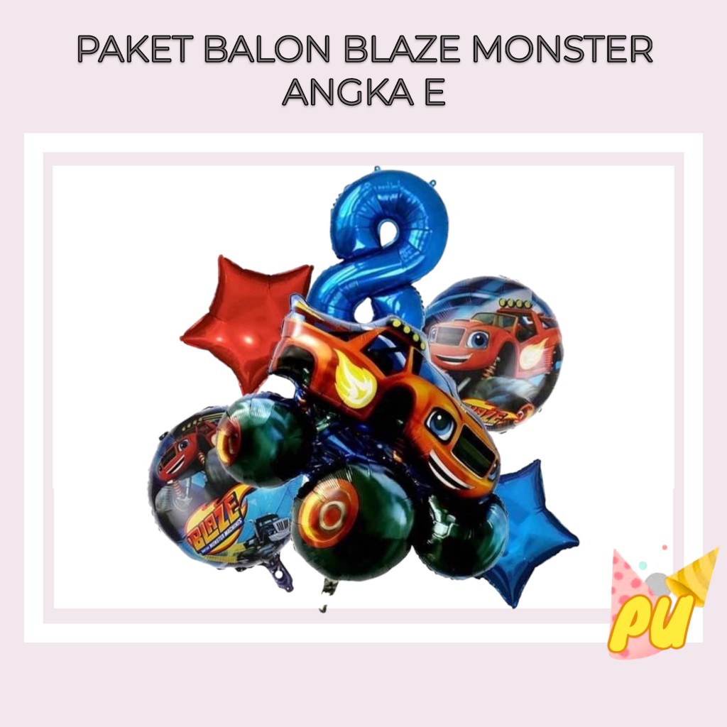 Jual Paket Balon BLAZE AND THE MONSTER MACHINES Angka E / Dekorasi ...