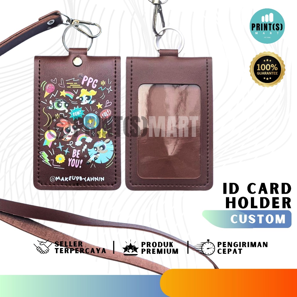 Jual ID Card Holder Kulit Custom/ Casing ID Card Flip Kulit Sintetis ...