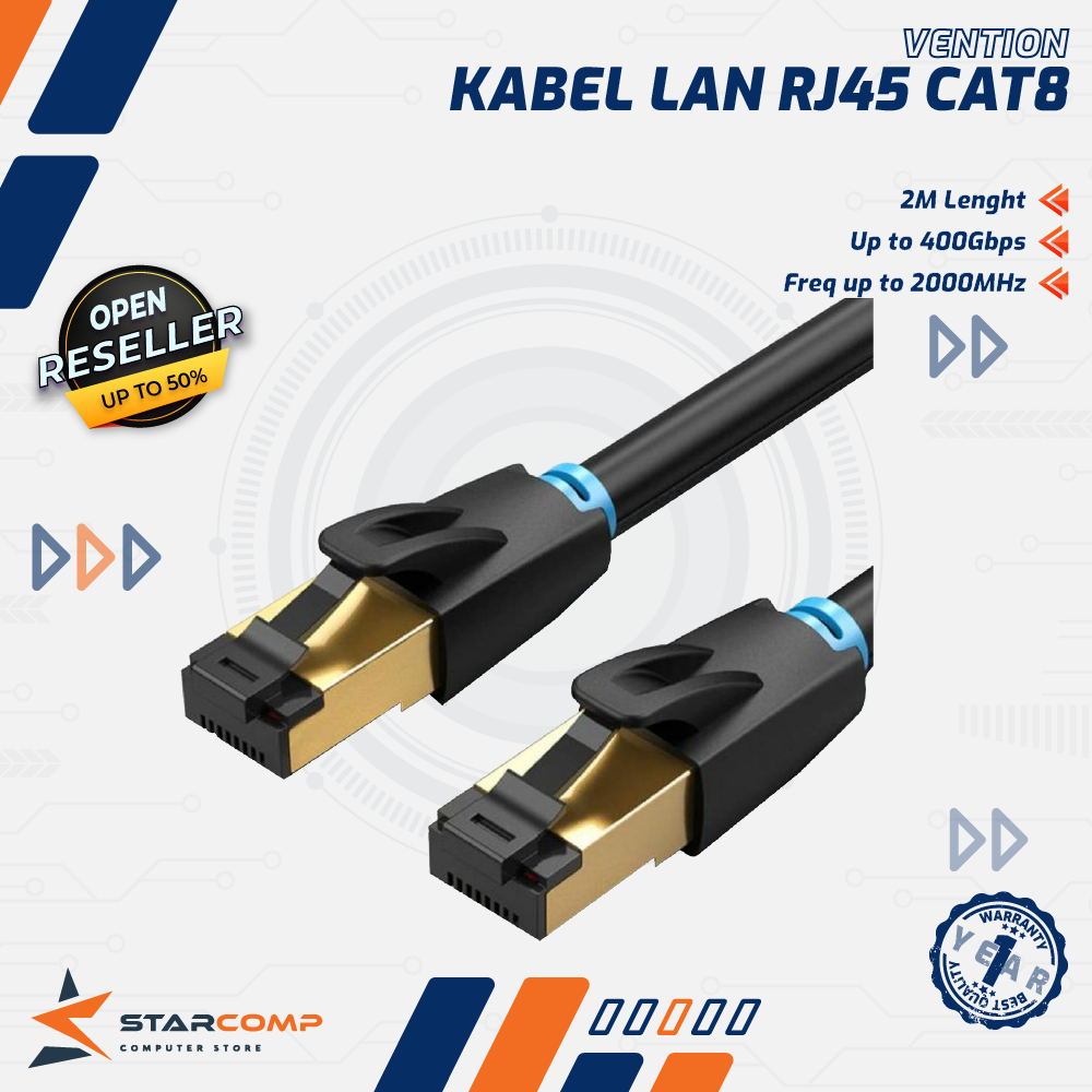 Jual Vention IKA Kabel Lan RJ45 1M 1.5M 2M 3M 5M Cat8 Cat.8 Gigabit ...