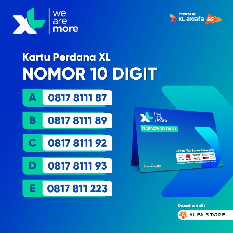 Jual Nomor Cantik XL 10 Digit | Shopee Indonesia