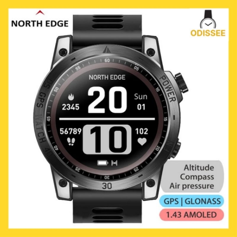 Jual NORTH EDGE CROSS FIT 3 AMOLED GPS ALTIMETER BAROMETER SMARTWATCH