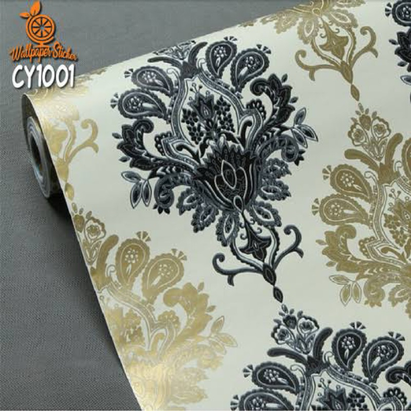 Jual BATIK BLACK GOLD Wallpaper Sticker dinding Motif batik ukuran 45 ...