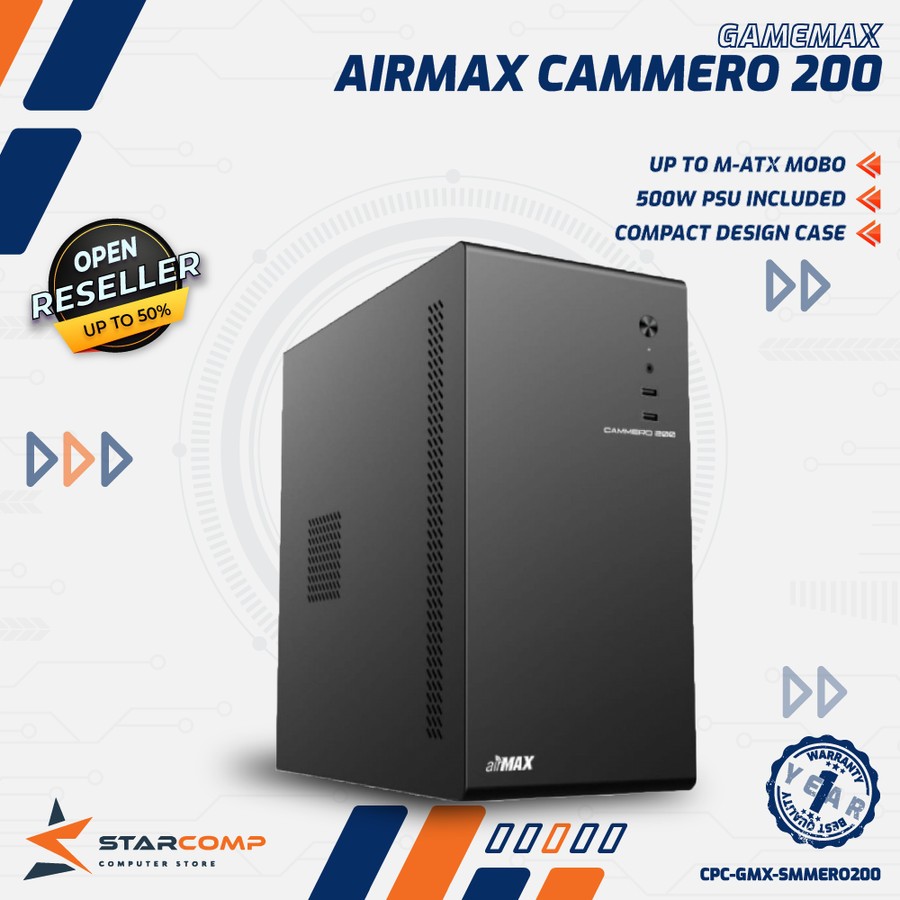 Jual GAMEMAX AIRMAX CAMMERO 200 M-Atx CASING PSU 500W PC Komputer Micro ...