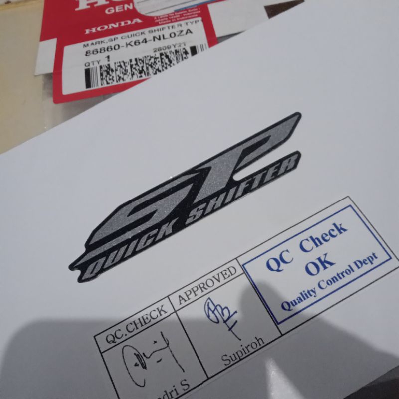 Jual stiker logo tulisan sp quick shifter type 1 cbr 250rr k64j cbr ...