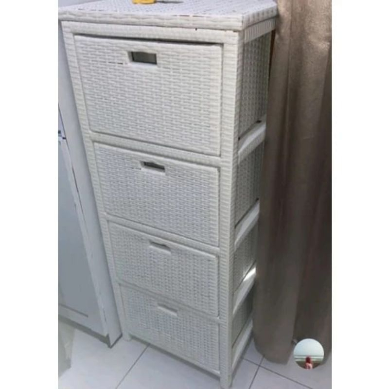 Jual Rak Lemari Laci 4 Susun Atas Minimalis Rotan Sintetis | Shopee ...