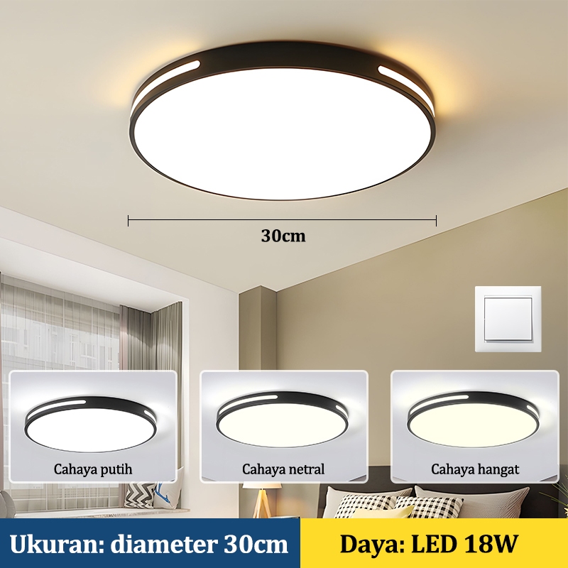 Jual （COD)Tempat lampu plafon minimalis bulat modern gantung ruang tamu ...