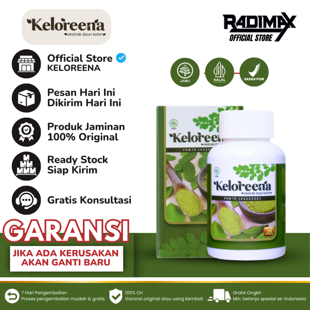 Jual Keloreena Kapsul Daun Kelor Ekstrak Moringa Oleifera Berkualitas