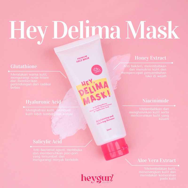 Jual HeyGurl Lip glow Oil Serum Delima Matcha Clay Mask | Shopee Indonesia