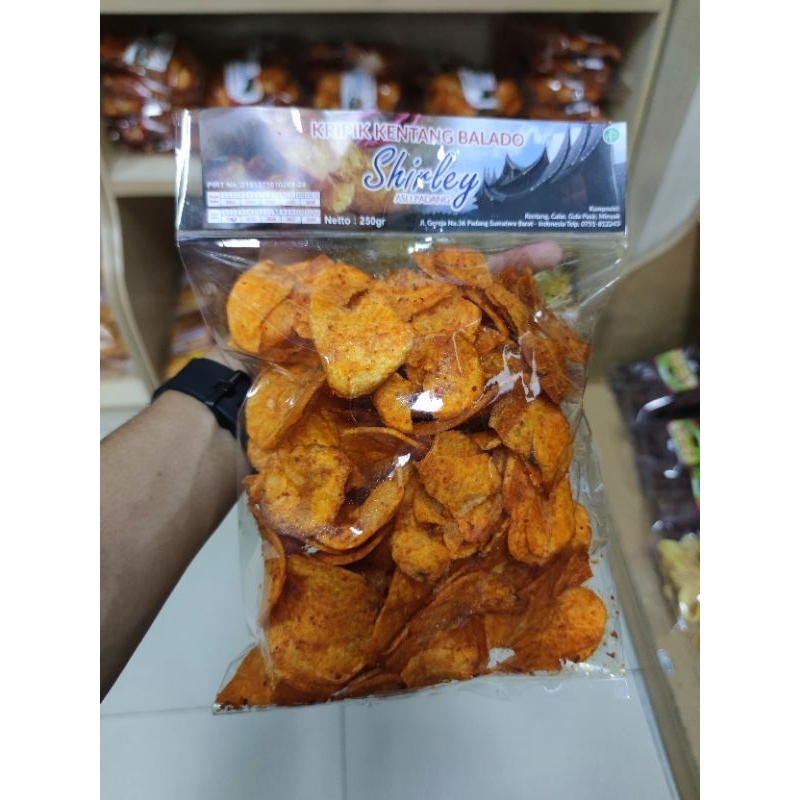 Jual Keripik Kentang Balado Shirley Khas Padang 250gr Shopee Indonesia