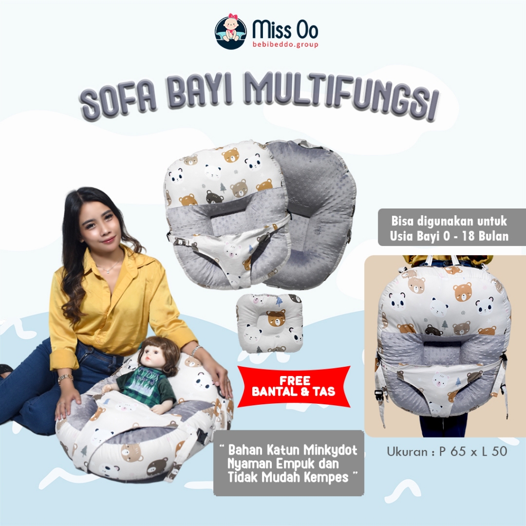 Jual Free Packing Tas Serut Sofa Bayi Duduk Jumbo Minky Dot Lembut