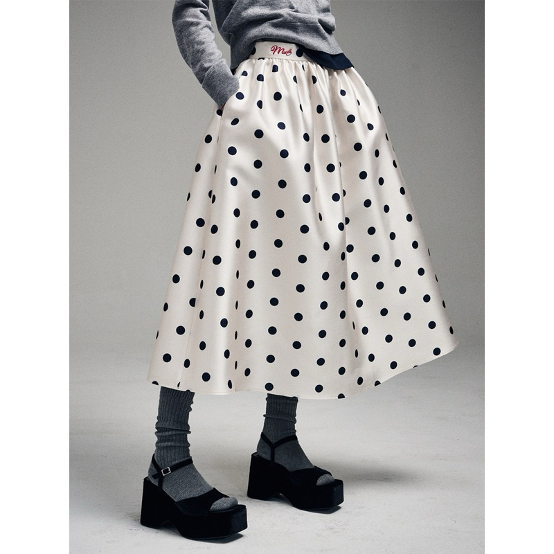 Jual MARDI MERCREDI - Volume Maxi Skirt Crape Dot | Shopee Indonesia