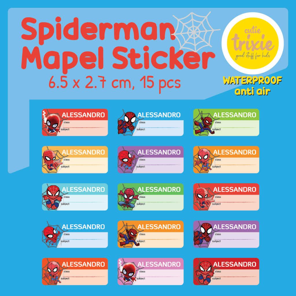 Jual Sticker Label Buku Mata Pelajaran Mapel Spiderman | Shopee Indonesia