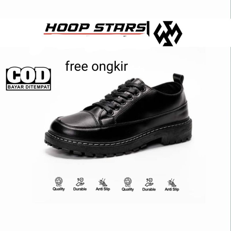 Jual sepatu pdh pendek docmat Oxford full black | Shopee Indonesia