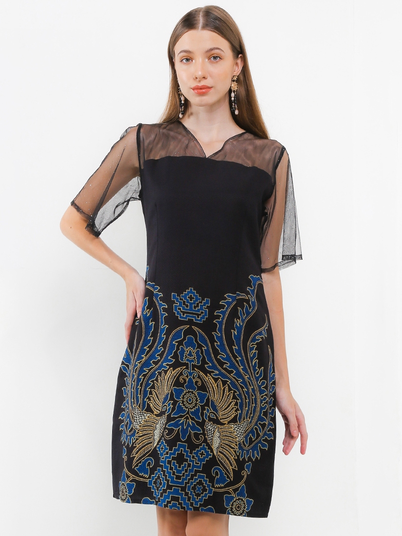 Jual Rianty Batik Premium Wanita Givena Giveno Dress Furing Dobby ...