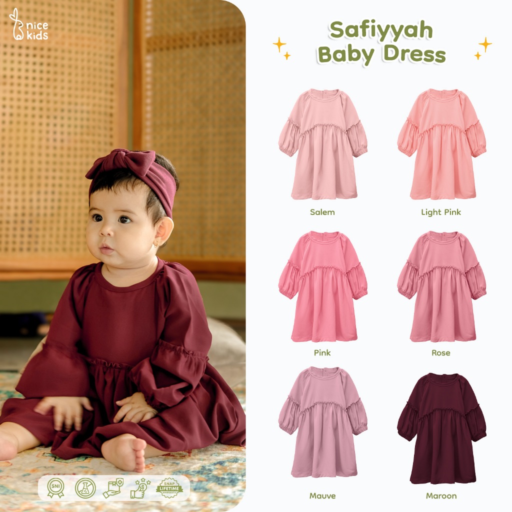 Jual Nice Kids Safiyyah Baby Dress 0 2 Tahun Dress Bayi Terusan Bayi Perempuan Gaun Bayi Shopee Indonesia