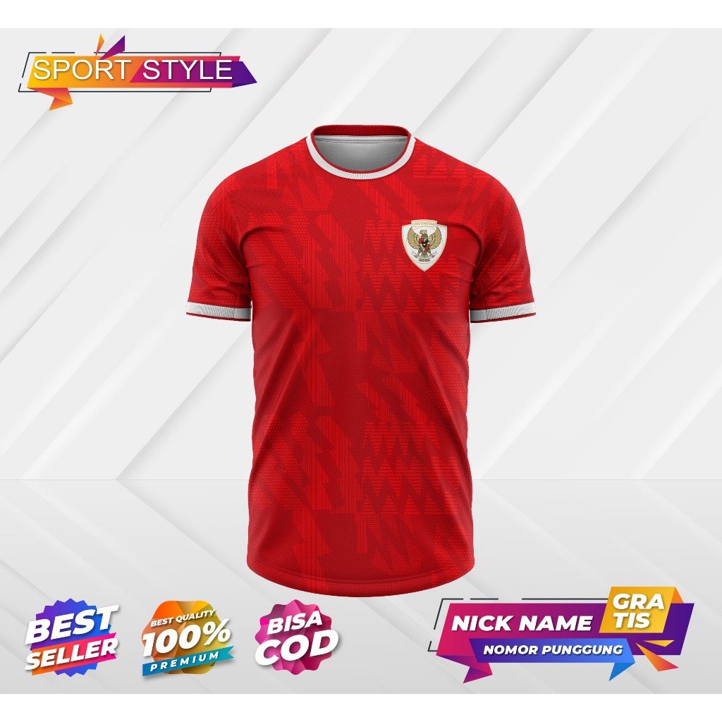 Jual KAOS JERSEY ATASAN TIMNAS INDONESIA HOME ERSPO TERBARU TAHUN 2024