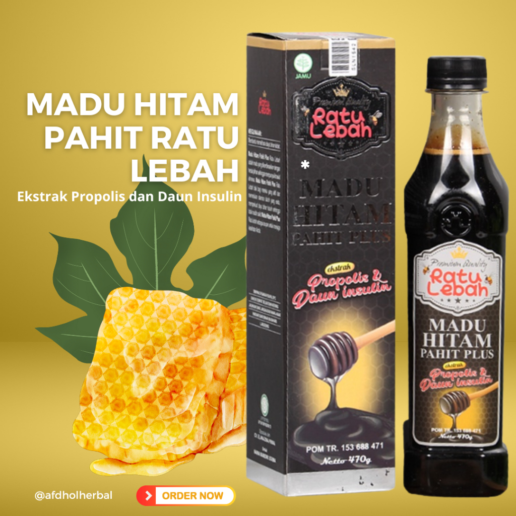 Jual MADU HITAM PAHIT RATU LEBAH PLUS PROPOLIS 470 GR | Herbal Diabetes ...