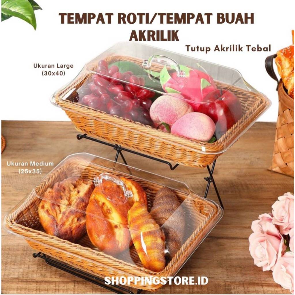 Jual Tempat Kue / Tempat bolu akrilik aesthetic tempat buah wadah roti ...