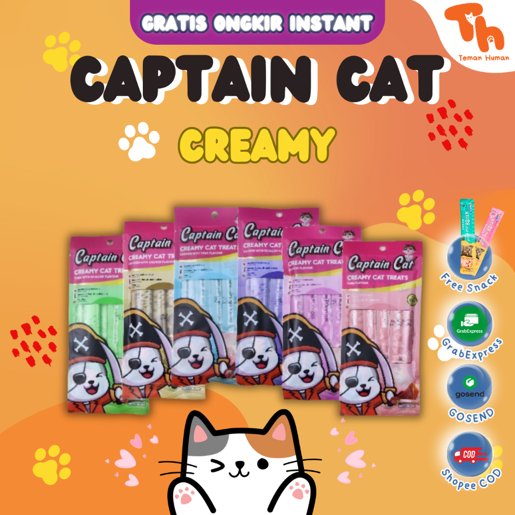 Jual Captain Cat Makanan Kucing Creamy Snack 60gr | Shopee Indonesia